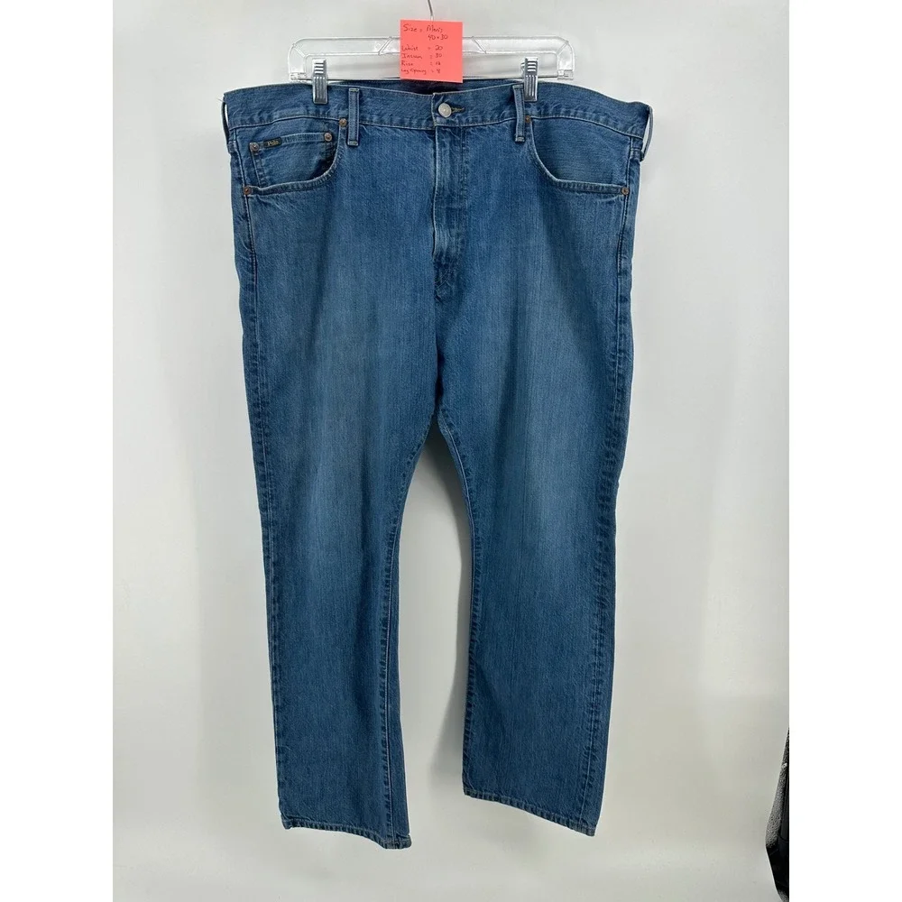 Polo Ralph Lauren Varick Slim Straight Jeans Mens 40x30 Medium Wash Blue Denim